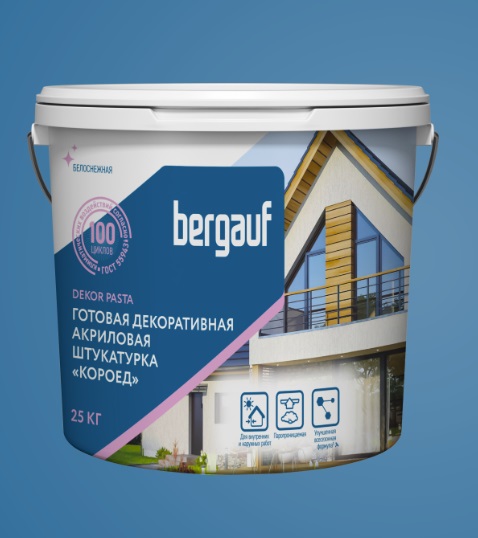 Штукатурка готовая декоративная короед Bergauf Dekor Pasta 1070-y90r 25 кг.