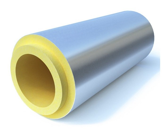 Скорлупа  для теплоизоляции труб ППУ С фольгированная 1000х57х40 мм