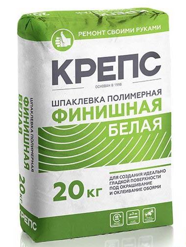 Шпаклевка полимерная финишная Крепс КР, белая, 20 кг