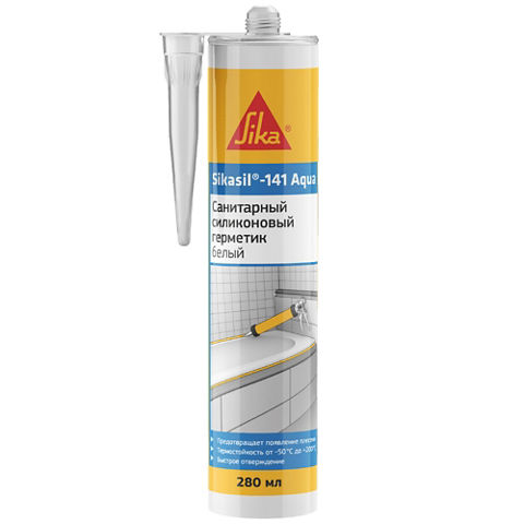 Герметик силиконовый санитарный Sika Sikasil-141 Aqua, белый, 280 мл