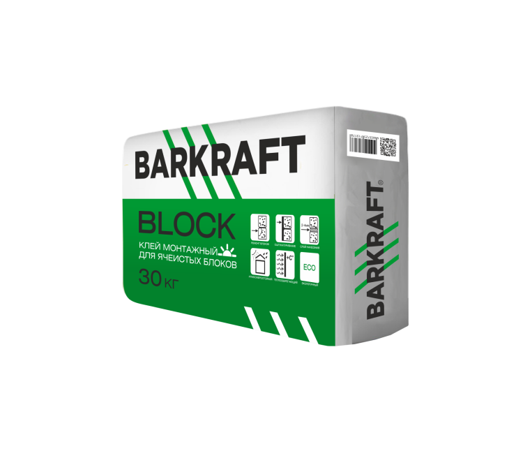 Клей для ячеистых блоков BARKRAFT BLOCK зимний, 30кг