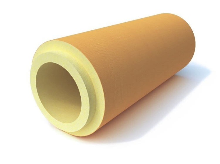 Скорлупа для теплоизоляции труб ППУ стеклопластик 1000х219х60 мм