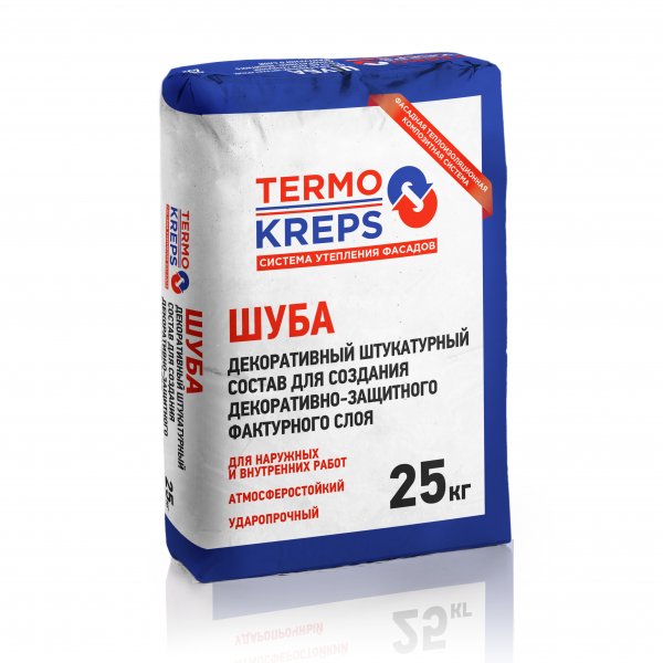Декоративная штукатурка Крепс TERMOKREPS, &quot;шуба&quot; 1.5мм, 25кг