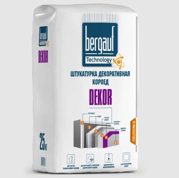 Штукатурка декоративная Bergauf Dekor ЗИМА, короед, 25кг