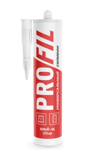 Герметик универсальный силиконовый PROFIL белый, 270мл