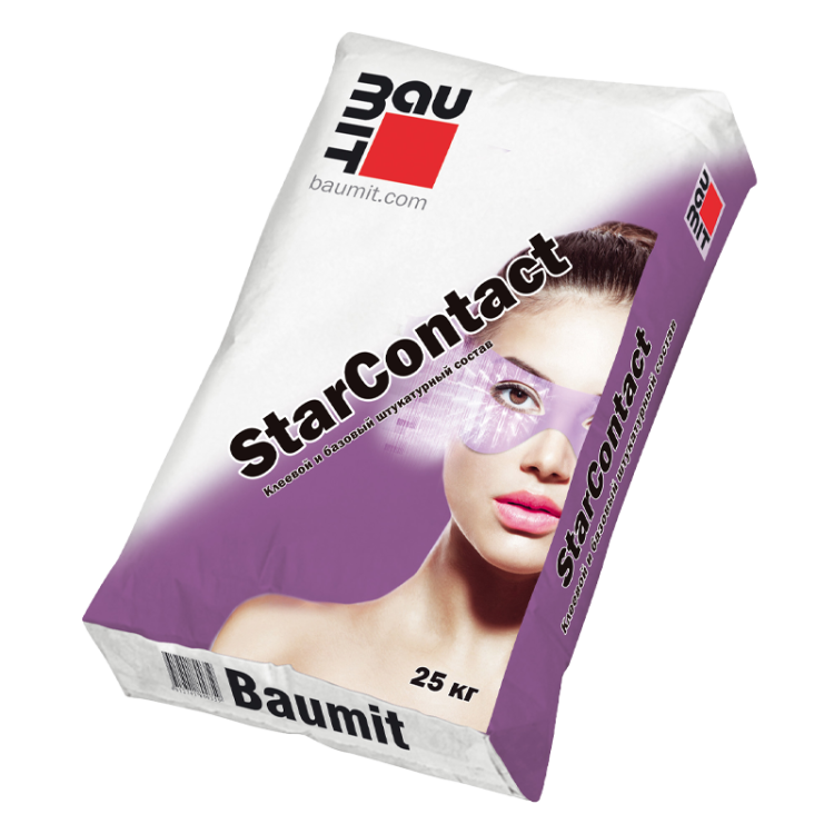 Клей для утеплителя и базовый штукатурный состав Baumit StarContact, 25 кг