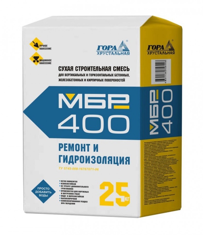 Ремонтная смесь для бетона Гора Хрустальная МБР400, 25кг
