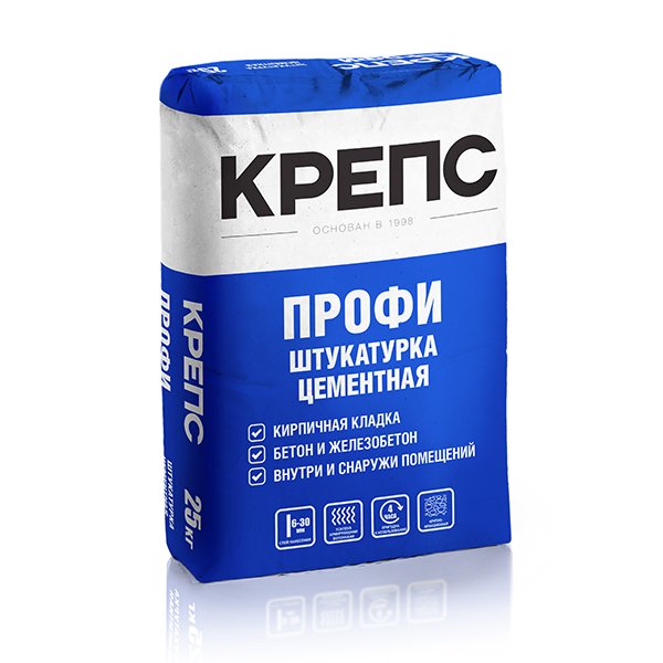 Штукатурка цементная Крепс Профи, 25 кг