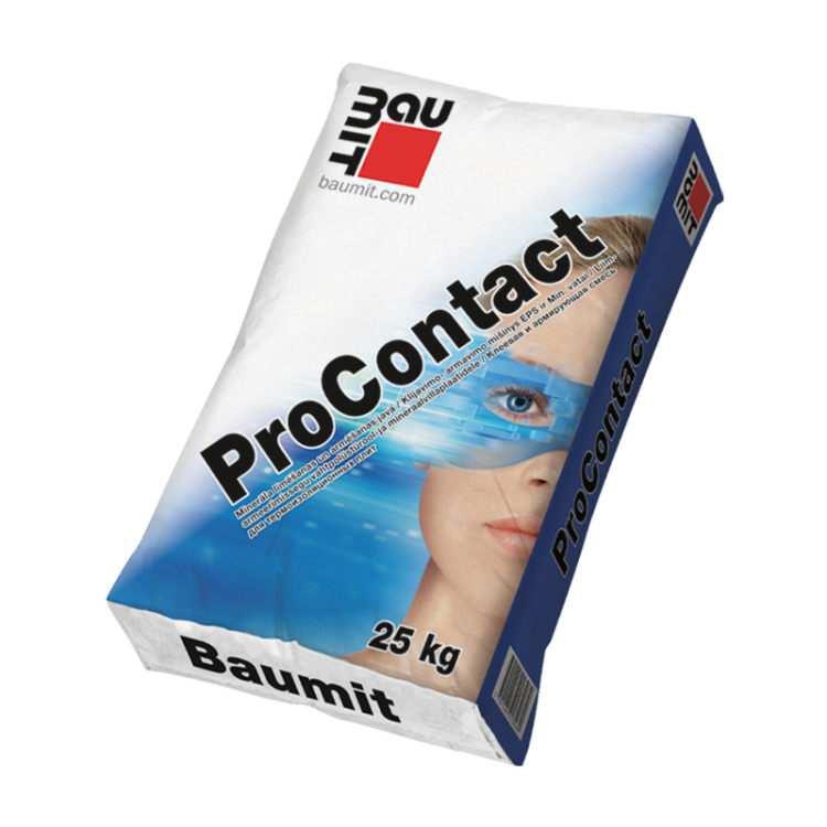 Клей для утеплителя и базовый штукатурный состав Baumit ProContact, 25 кг