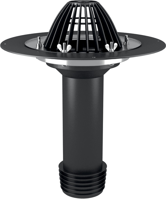 Кровельная воронка ремонтная Termoclip ВФР с листоуловителем и обжимным фланцем, 90х340 мм