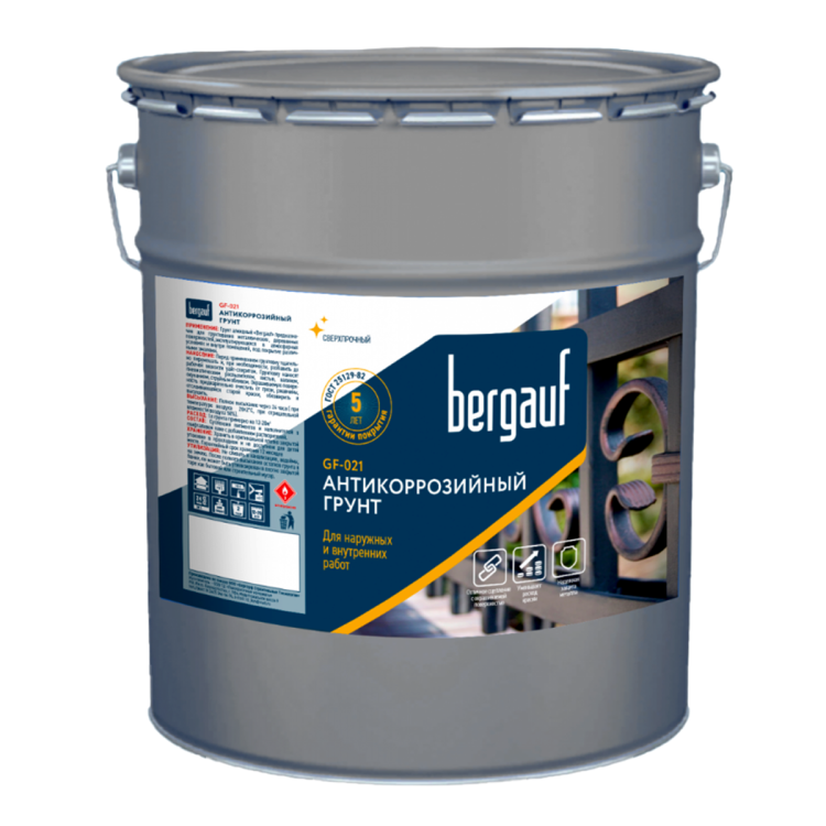 Грунтовка антикоррозийная Bergauf (Бергауф) GF-21, красно-коричневая, 25 кг