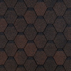 Гибкая черепица Döcke PIE EURASIA/ ШЕСТИГРАННИК/Коричневый, 3,0 кв.м.
