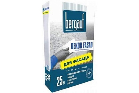 Штукатурка декоративная фасадная Bergauf (Бергауф) Dekor Fasad короед 2,5–3 мм, 25 кг