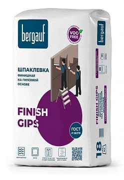 Шпаклевка гипсовая финишная Bergauf (Бергауф) Finish Gips, 18 кг