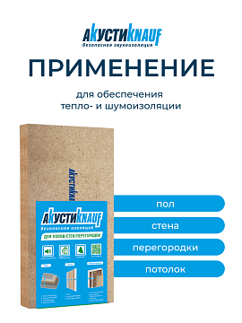 Плита МДВП звукоизоляционная Кнауф АкустиКнауф (Защита от звука) 1250х600х12,5 мм, 8 шт/уп, 6 м²