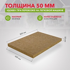 Rockwool Лайт Баттс скандик (800*600*50) 12п/0,288м3/5,76м2/24пач.под