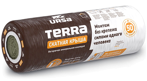 Утеплитель Урса Terra 37 RN Стены и крыши 6000х1220х100 мм, 7,32 м²