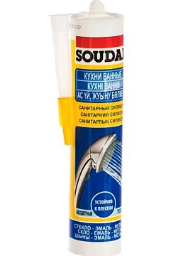 Герметик силиконовый санитарный Soudal, прозрачный, 280 мл
